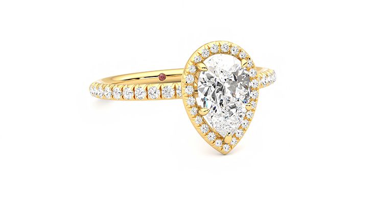 Taylor & Hart Dawn Pear Engagement Ring 360 degree image 3