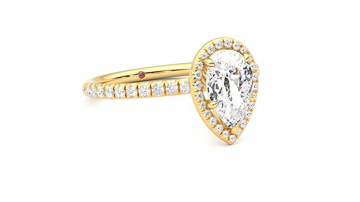 Taylor & Hart Dawn Pear Engagement Ring 360 degree image 4