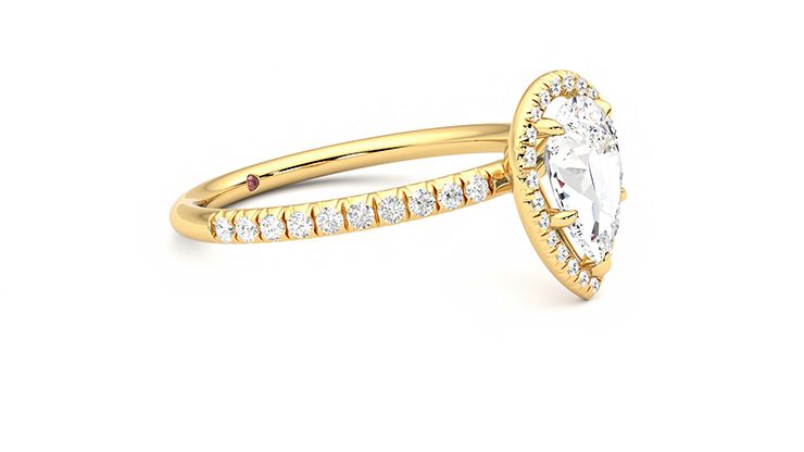 Taylor & Hart Dawn Pear Engagement Ring 360 degree image 6