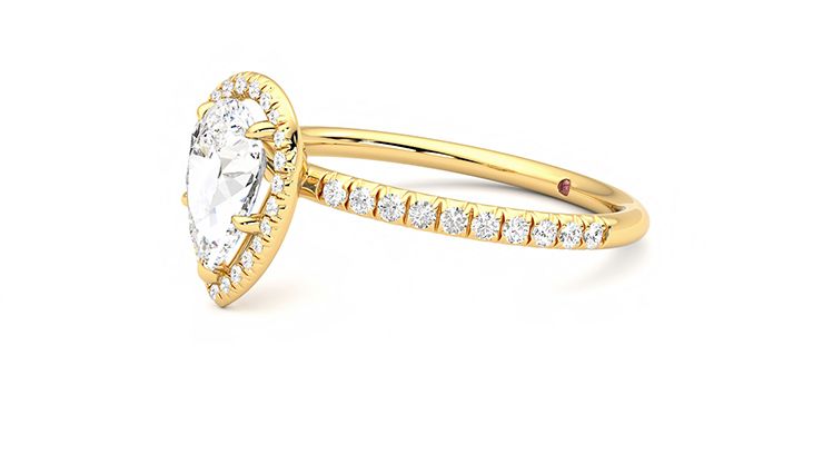Taylor & Hart Dawn Pear Engagement Ring 360 degree image 22