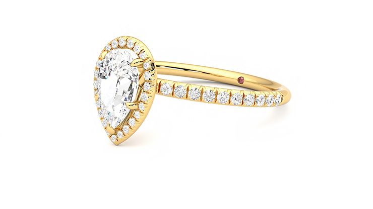 Taylor & Hart Dawn Pear Engagement Ring 360 degree image 23