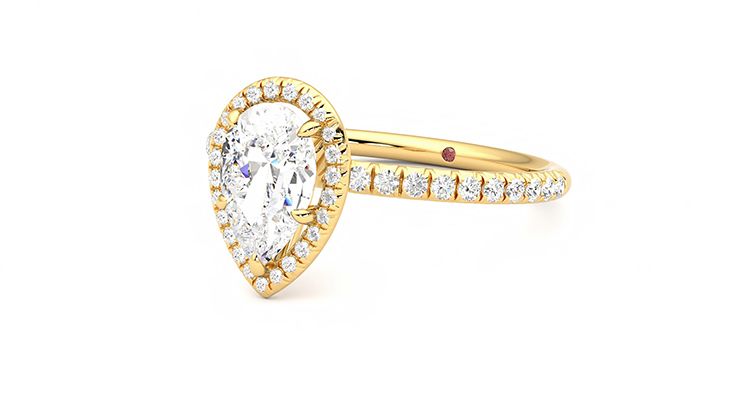 Taylor & Hart Dawn Pear Engagement Ring 360 degree image 24