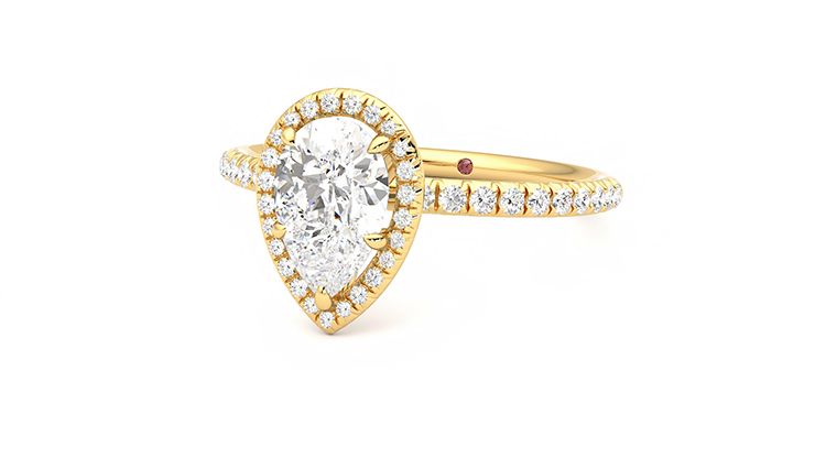 Taylor & Hart Dawn Pear Engagement Ring 360 degree image 25