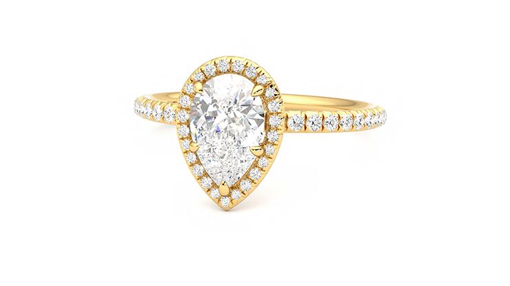 Taylor & Hart Dawn Pear Engagement Ring 360 degree image 26