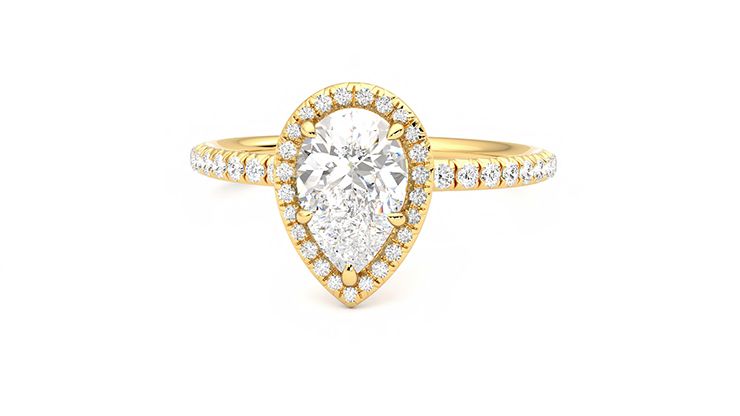 Taylor & Hart Dawn Pear Engagement Ring 360 degree image 27