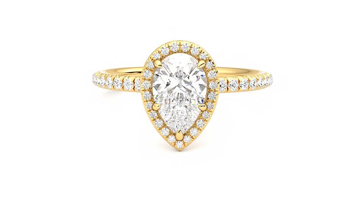 Taylor & Hart Dawn Pear Engagement Ring 360 degree image 28