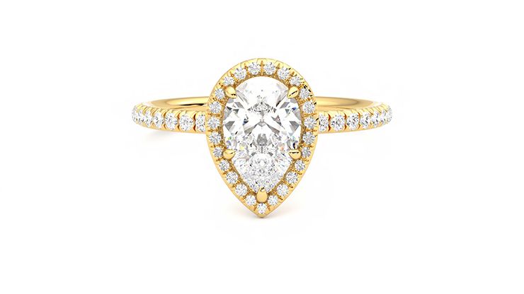Taylor & Hart Dawn Pear Engagement Ring 360 degree image 29