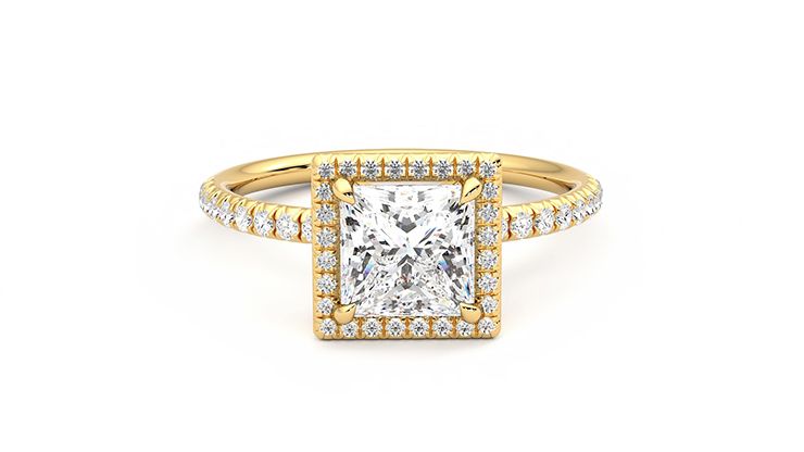 Taylor & Hart Dawn Princess Engagement Ring 360 degree image 1