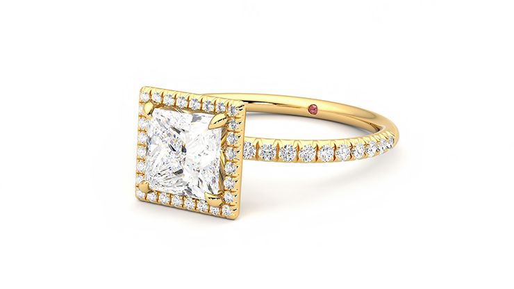 Taylor & Hart Dawn Princess Engagement Ring 360 degree image 25