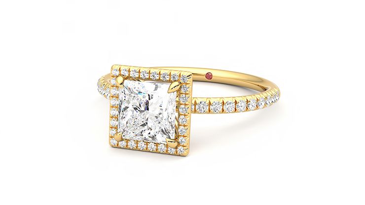 Taylor & Hart Dawn Princess Engagement Ring 360 degree image 26