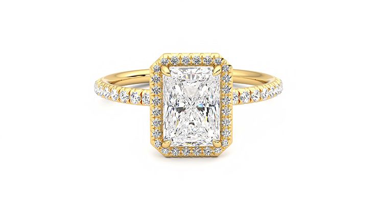 Taylor & Hart Dawn Radiant Engagement Ring 360 degree image 1