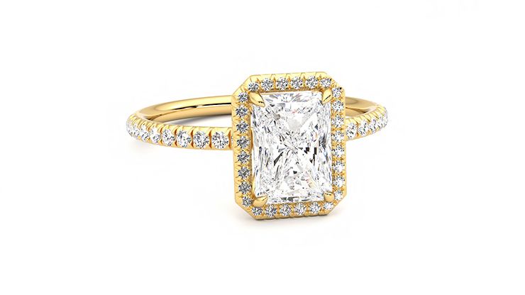 Taylor & Hart Dawn Radiant Engagement Ring 360 degree image 3