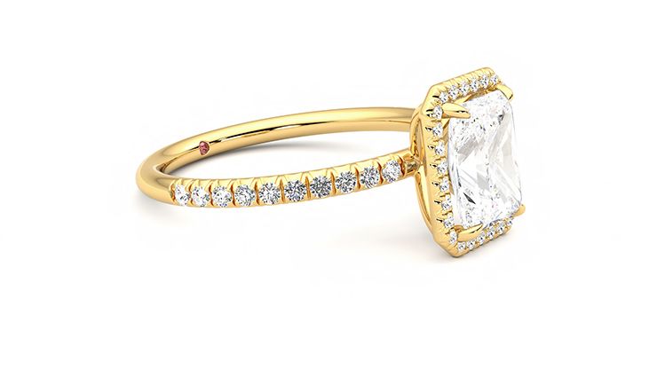 Taylor & Hart Dawn Radiant Engagement Ring 360 degree image 7