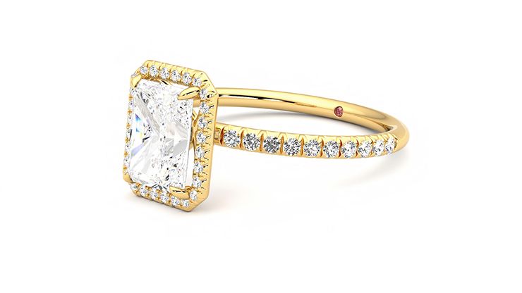 Taylor & Hart Dawn Radiant Engagement Ring 360 degree image 24