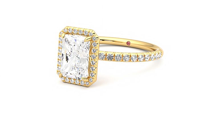 Taylor & Hart Dawn Radiant Engagement Ring 360 degree image 25