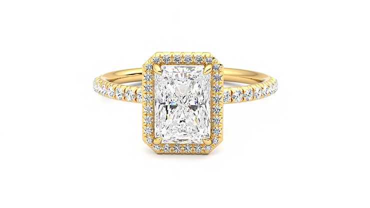 Taylor & Hart Dawn Radiant Engagement Ring 360 degree image 29