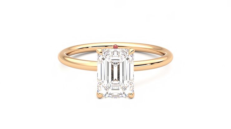 Taylor & Hart Demure Emerald Engagement Ring 360 degree image 0