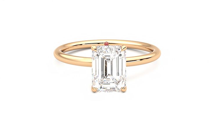 Taylor & Hart Demure Emerald Engagement Ring 360 degree image 1