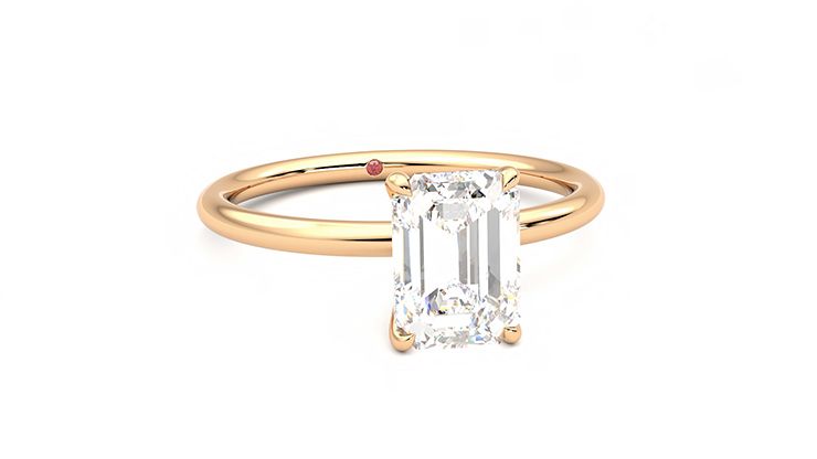 Taylor & Hart Demure Emerald Engagement Ring 360 degree image 3