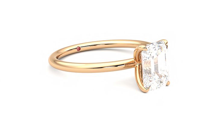 Taylor & Hart Demure Emerald Engagement Ring 360 degree image 6