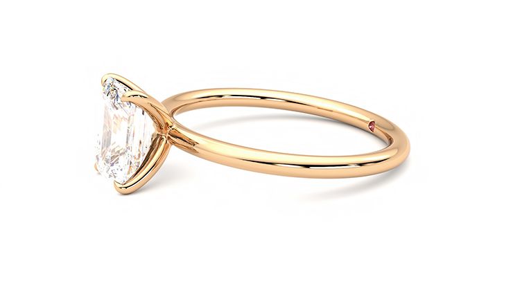 Taylor & Hart Demure Emerald Engagement Ring 360 degree image 22