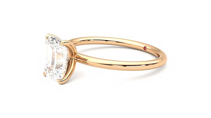 Taylor & Hart Demure Emerald Engagement Ring 360 degree image 23