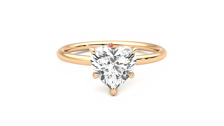 Taylor & Hart Demure Heart Engagement Ring 360 degree image 1