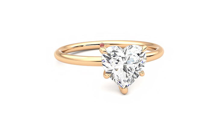 Taylor & Hart Demure Heart Engagement Ring 360 degree image 3