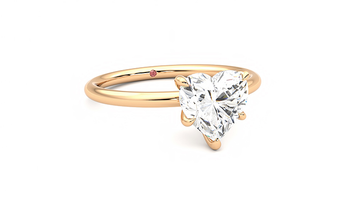 Taylor & Hart Demure Heart Engagement Ring 360 degree image 4