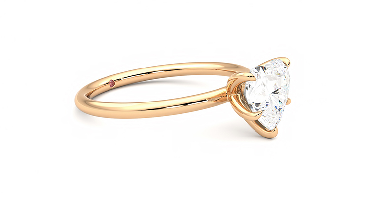 Taylor & Hart Demure Heart Engagement Ring 360 degree image 7