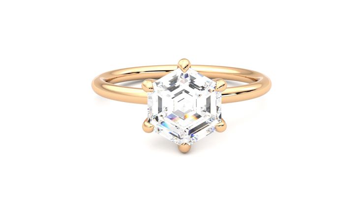 Taylor & Hart Demure Hexagonal Engagement Ring 360 degree image 1