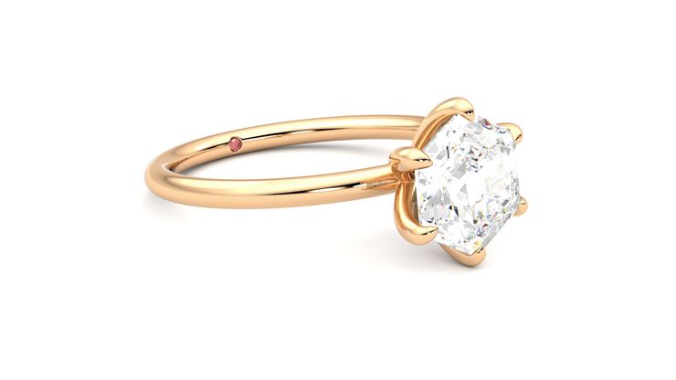 Taylor & Hart Demure Hexagonal Engagement Ring 360 degree image 6