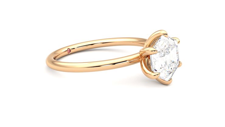 Taylor & Hart Demure Hexagonal Engagement Ring 360 degree image 7