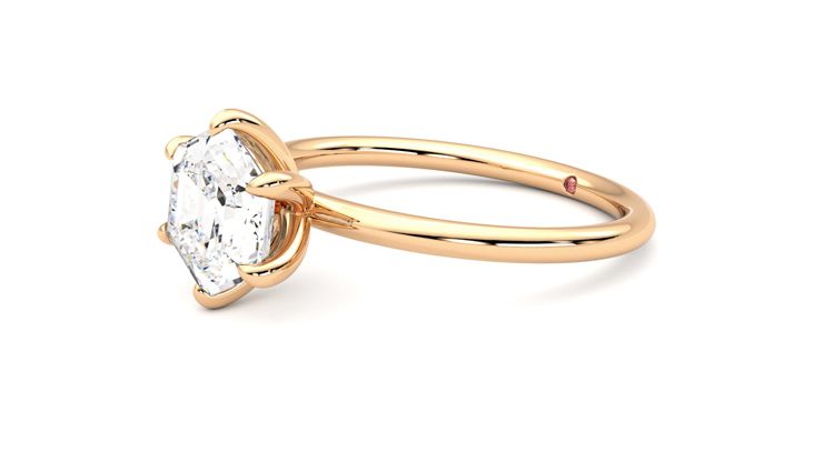 Taylor & Hart Demure Hexagonal Engagement Ring 360 degree image 23
