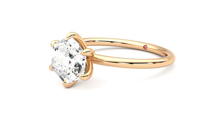 Taylor & Hart Demure Hexagonal Engagement Ring 360 degree image 24