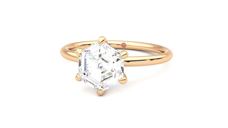 Taylor & Hart Demure Hexagonal Engagement Ring 360 degree image 27