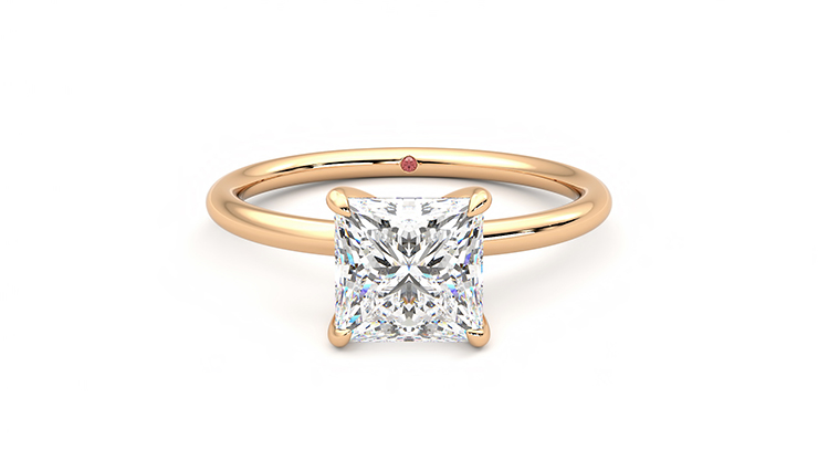 Taylor & Hart Demure Princess Engagement Ring 360 detail 01