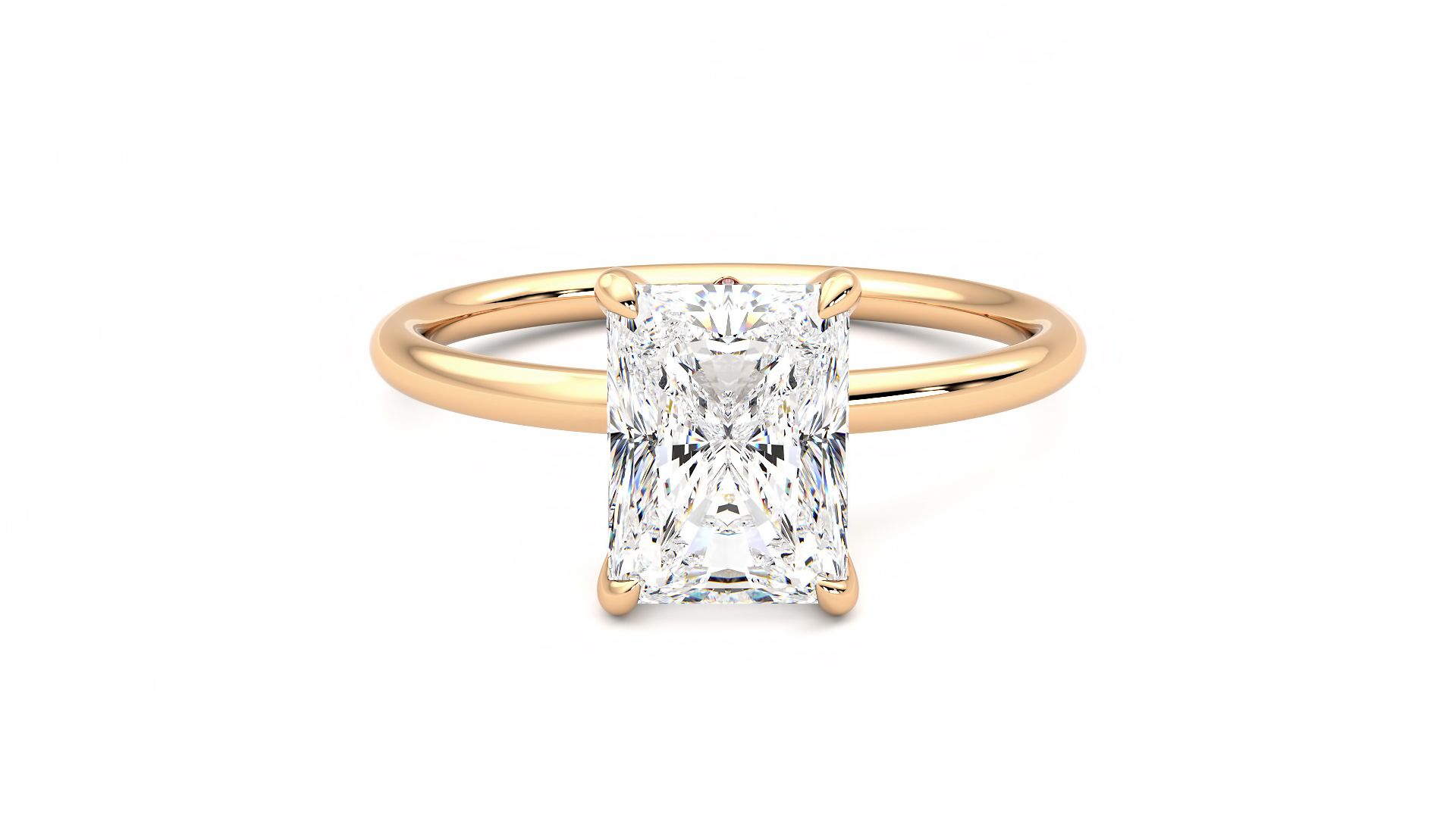 Taylor & Hart Demure Radiant Engagement Ring 360 degree image 0