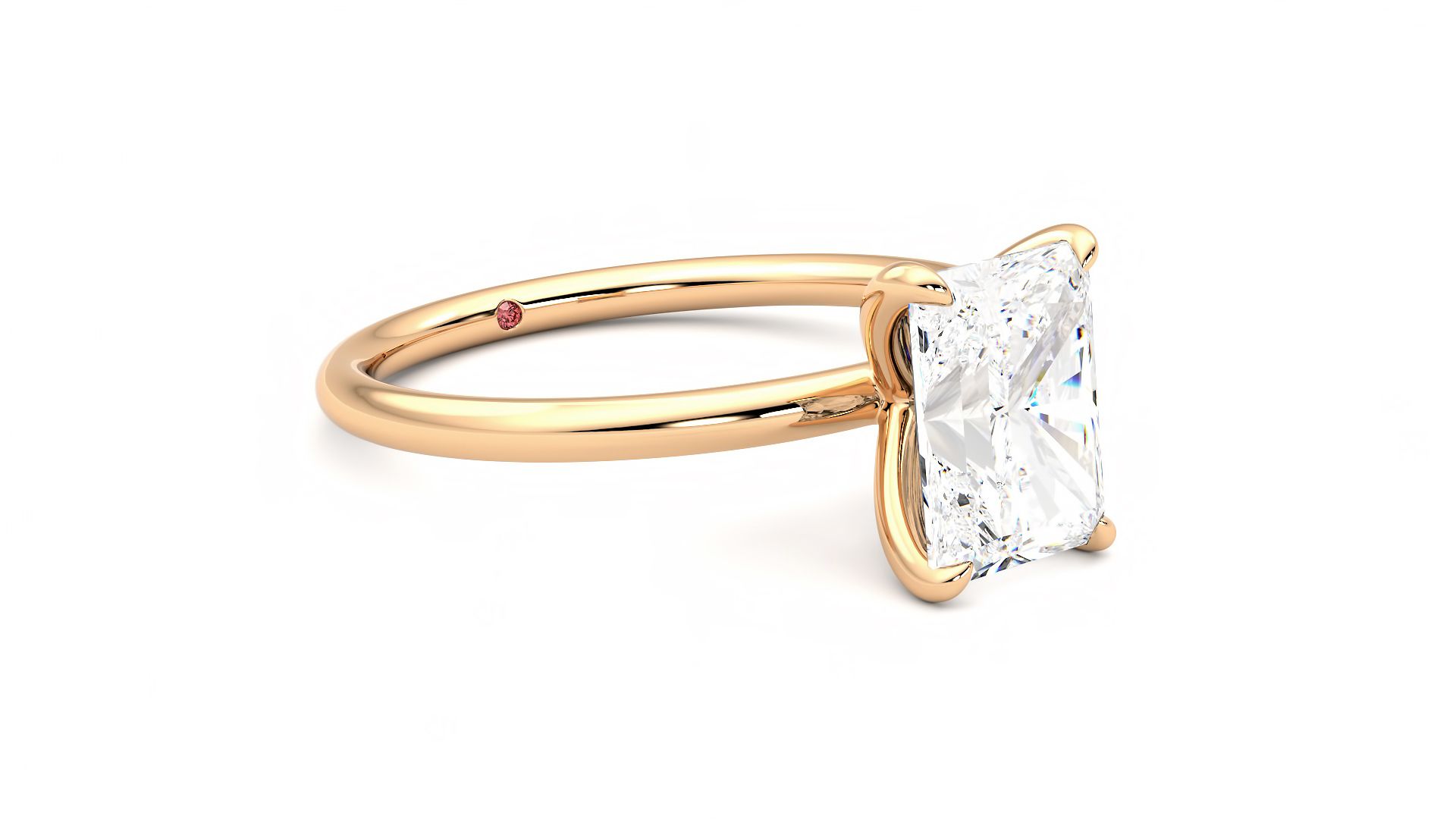 Taylor & Hart Demure Radiant Engagement Ring 360 degree image 6