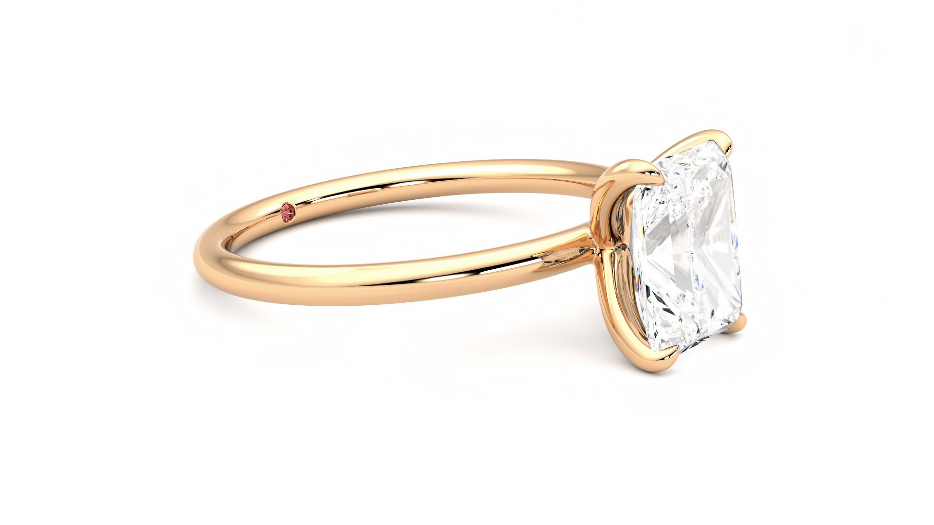 Taylor & Hart Demure Radiant Engagement Ring 360 degree image 7