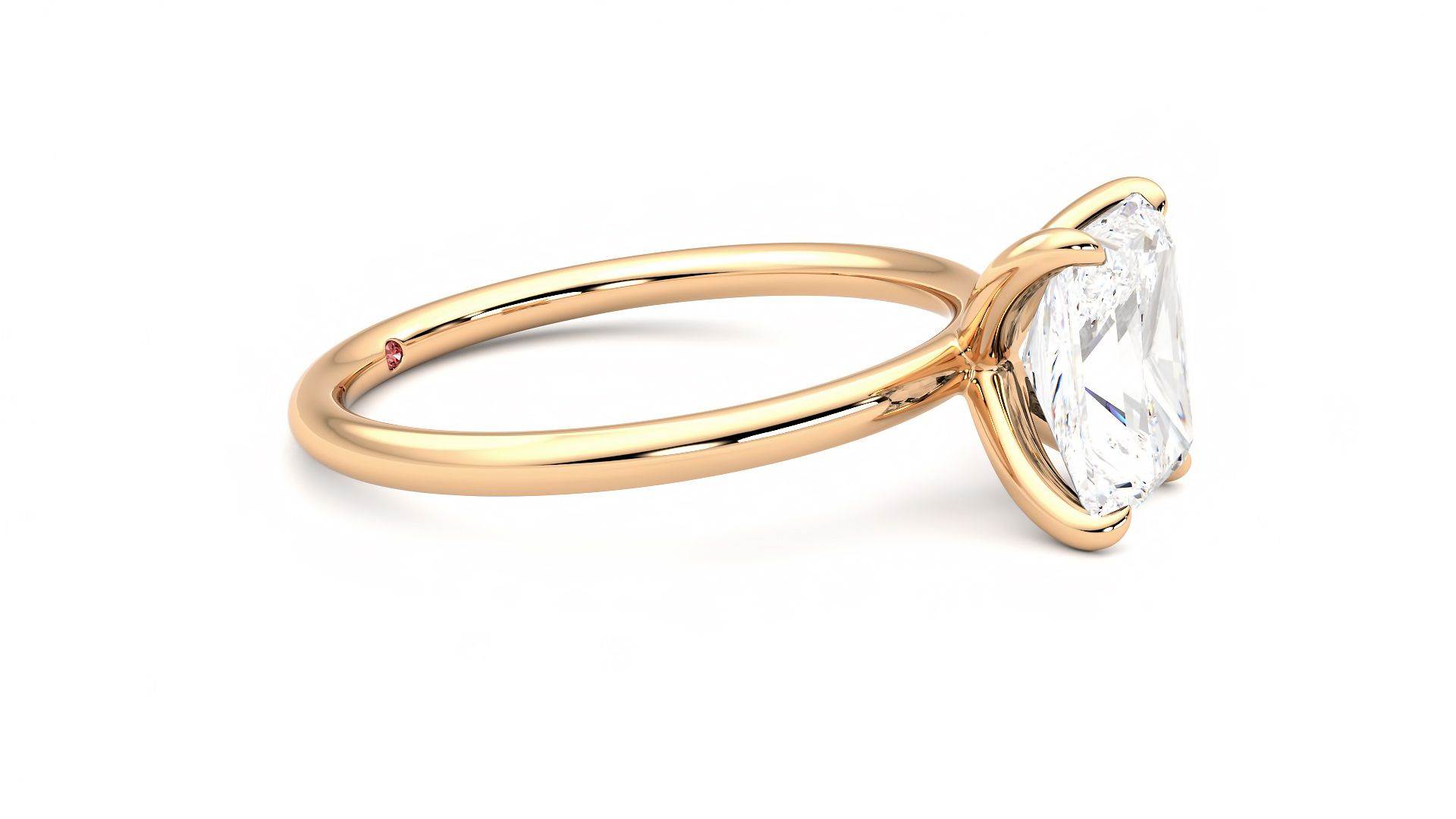 Taylor & Hart Demure Radiant Engagement Ring 360 degree image 8
