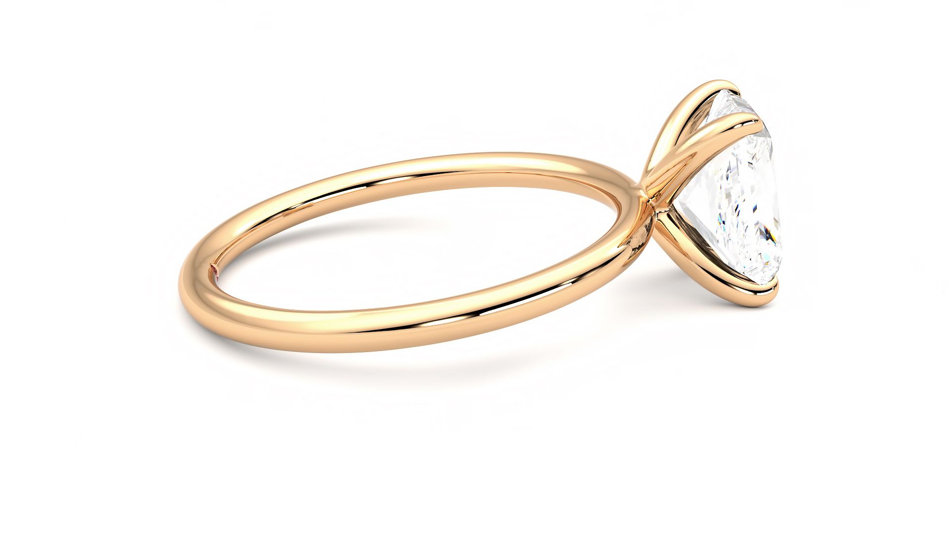 Taylor & Hart Demure Radiant Engagement Ring 360 degree image 10
