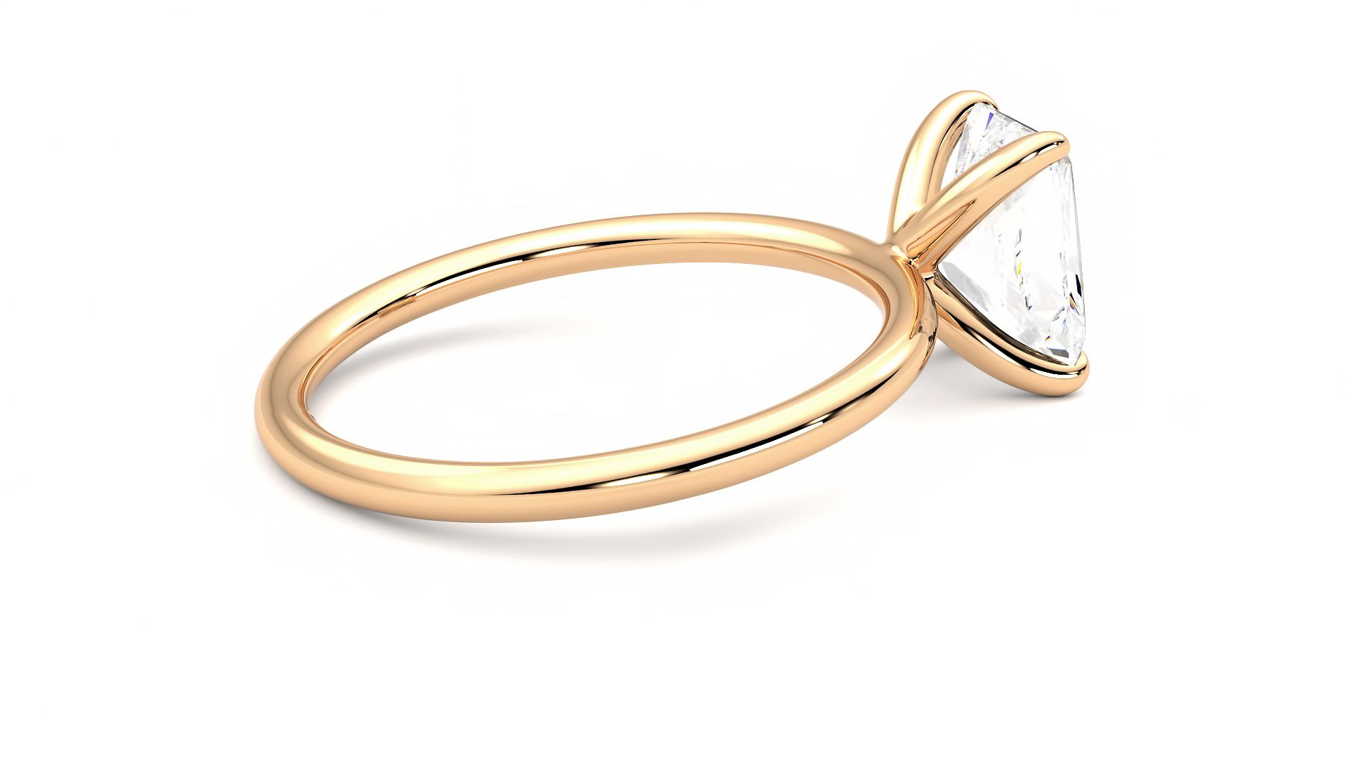 Taylor & Hart Demure Radiant Engagement Ring 360 degree image 11