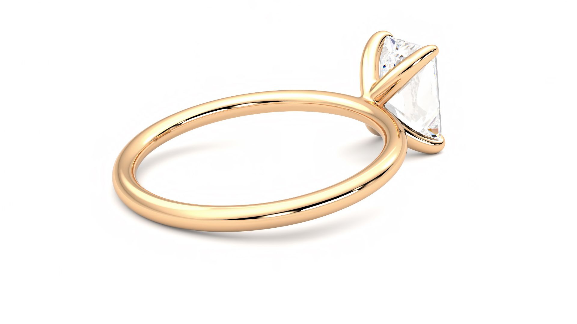 Taylor & Hart Demure Radiant Engagement Ring 360 degree image 12