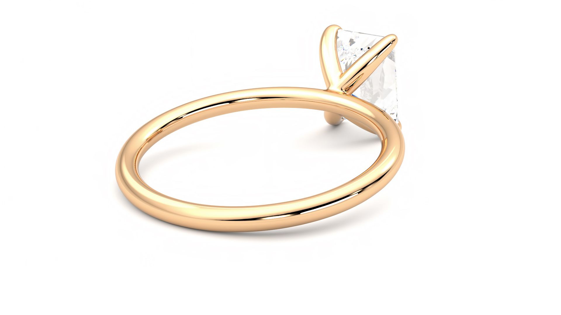 Taylor & Hart Demure Radiant Engagement Ring 360 degree image 13