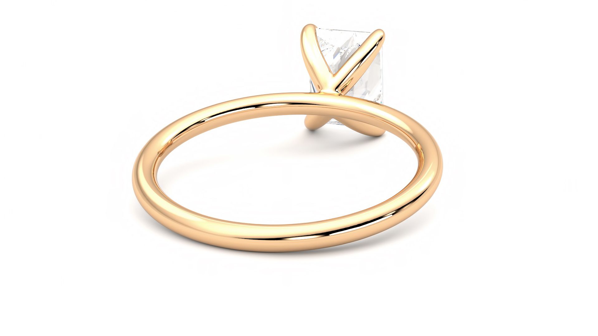 Taylor & Hart Demure Radiant Engagement Ring 360 degree image 14