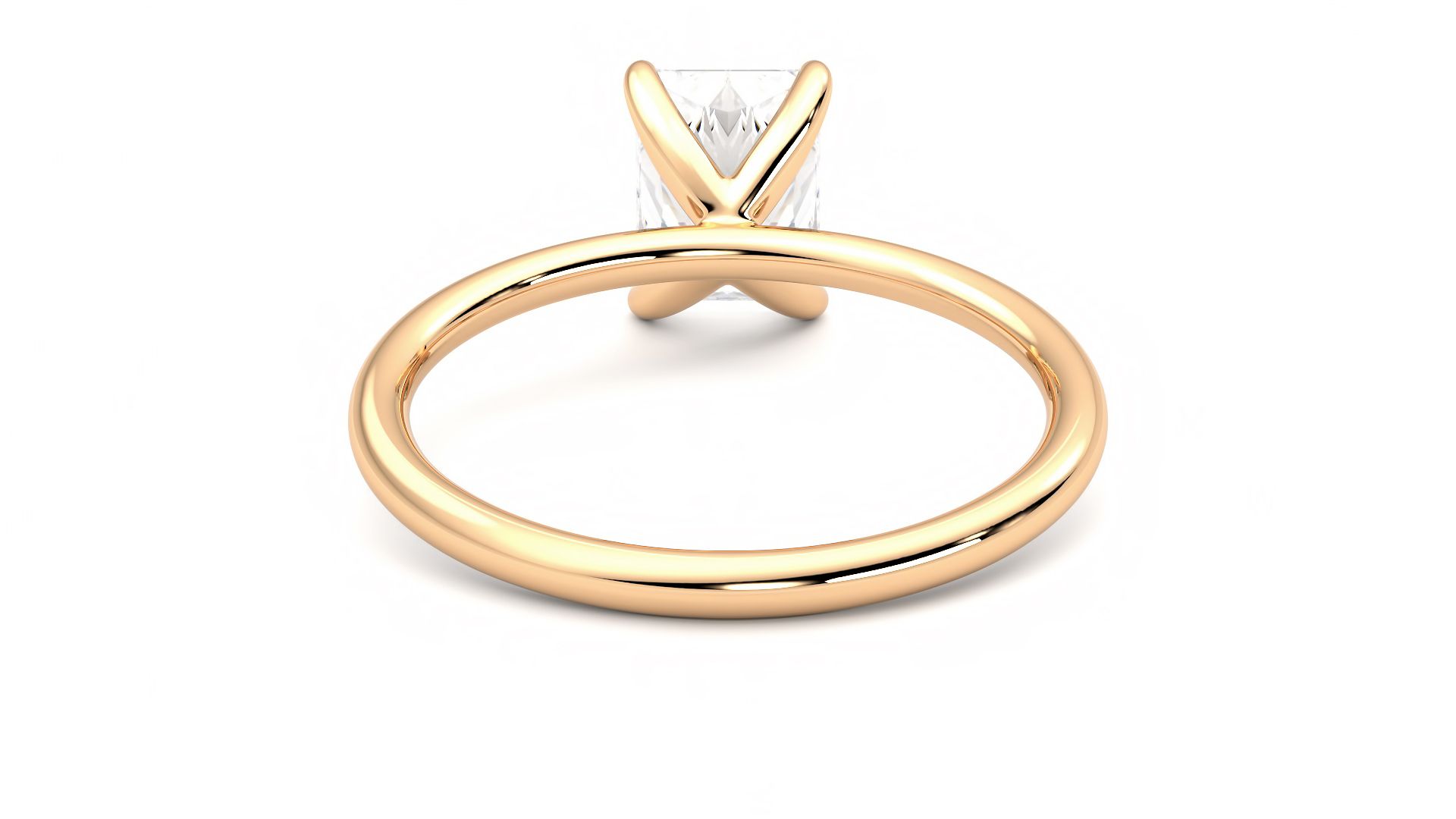 Taylor & Hart Demure Radiant Engagement Ring 360 degree image 15