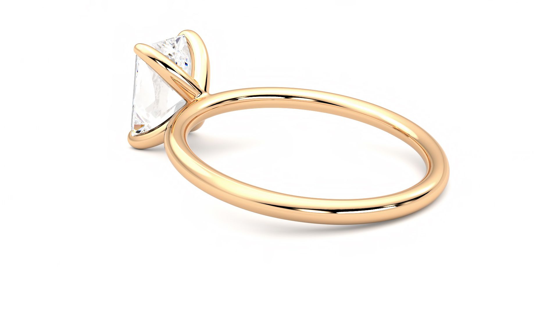 Taylor & Hart Demure Radiant Engagement Ring 360 degree image 18