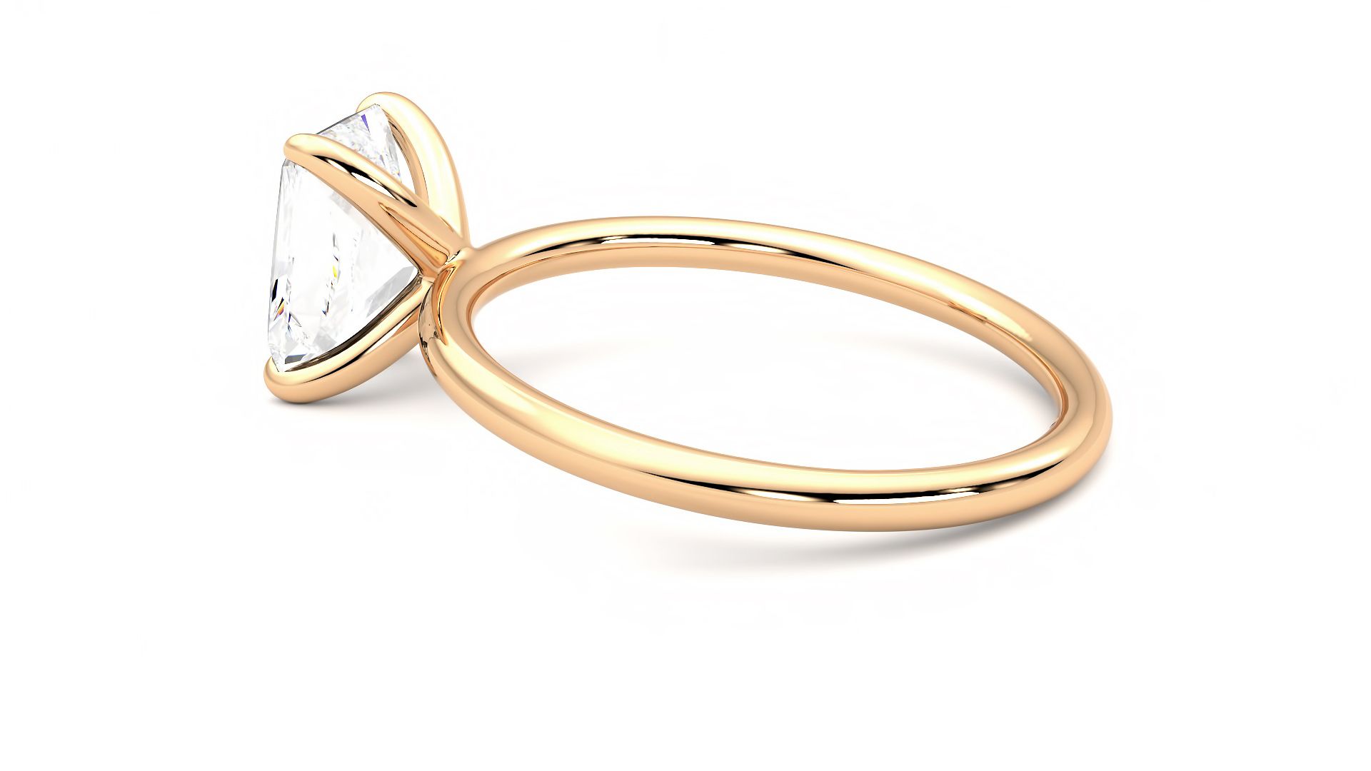 Taylor & Hart Demure Radiant Engagement Ring 360 degree image 19