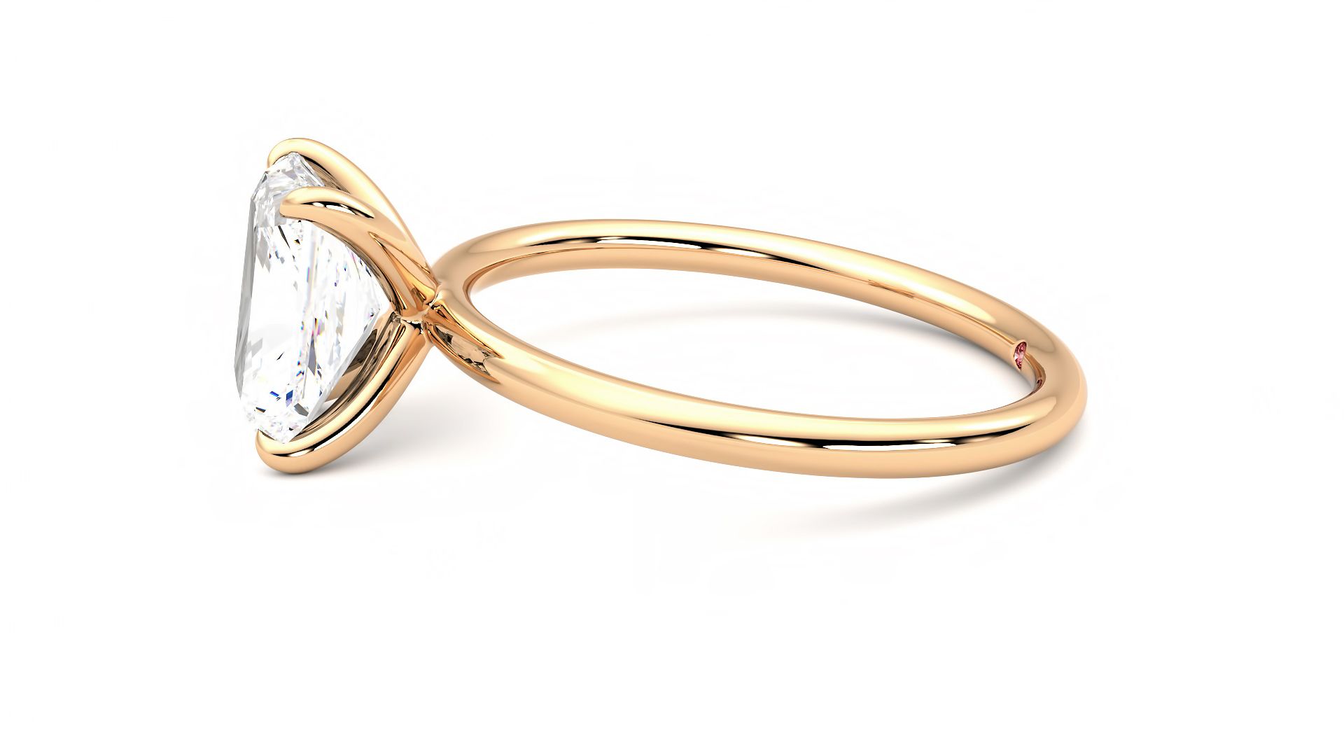 Taylor & Hart Demure Radiant Engagement Ring 360 degree image 21